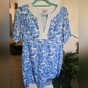 Lilly Pulitzer Blue and White Patterned Dress